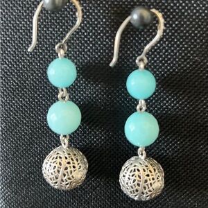 Silver and Turquoise Dangle Earrings